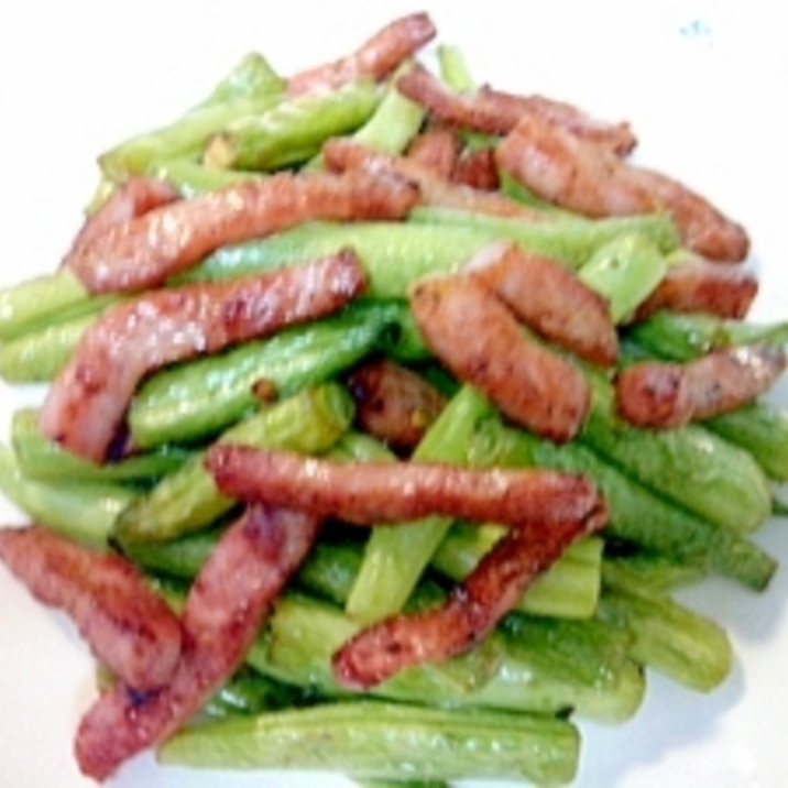 いんげんとハム炒め レシピ 作り方 By リラリラリンゴ 楽天レシピ